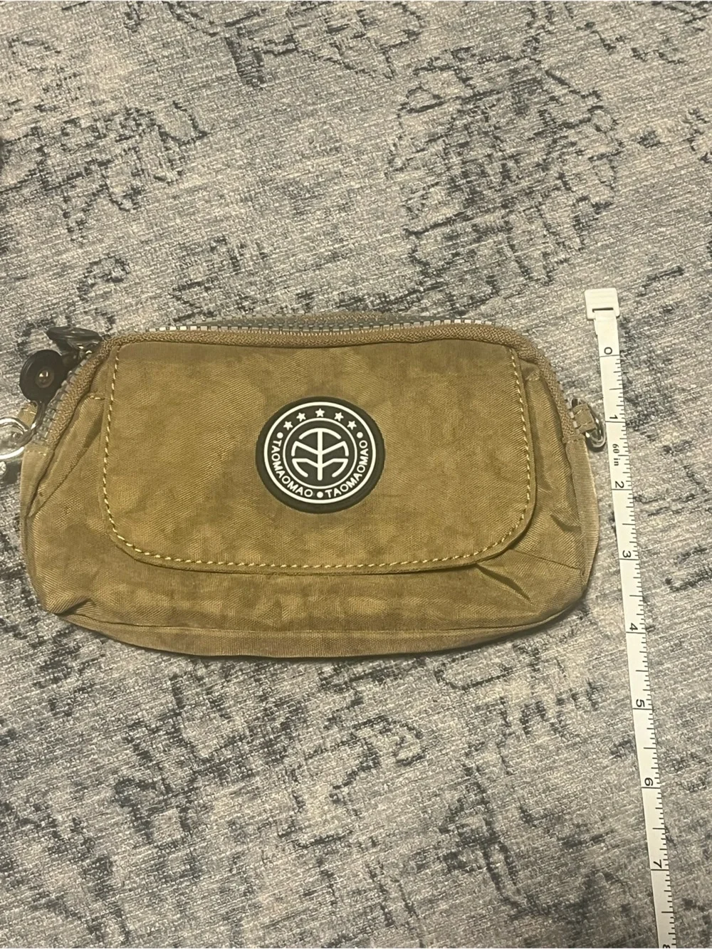 TAOMAOMAO nylon wristlet multi zip travel wallet small
